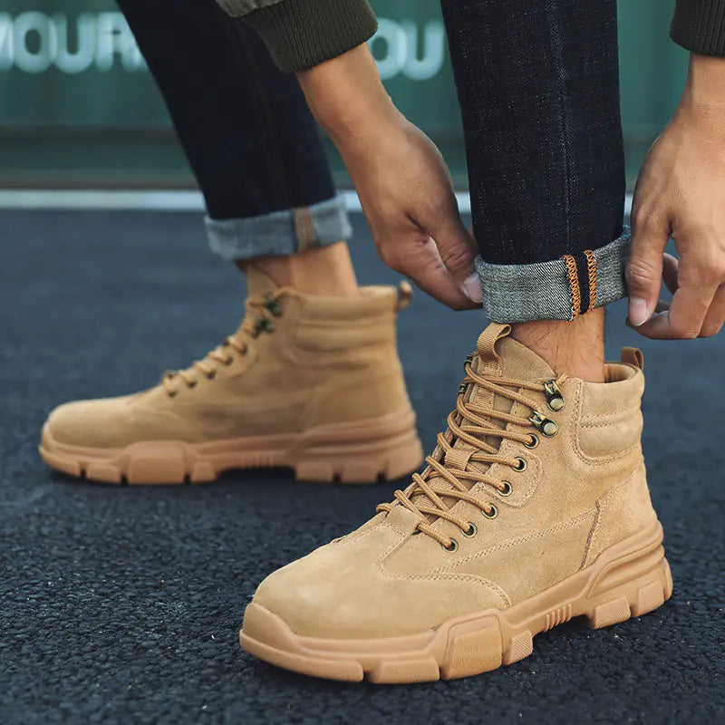 Botas de caña alta de cuero para hombre