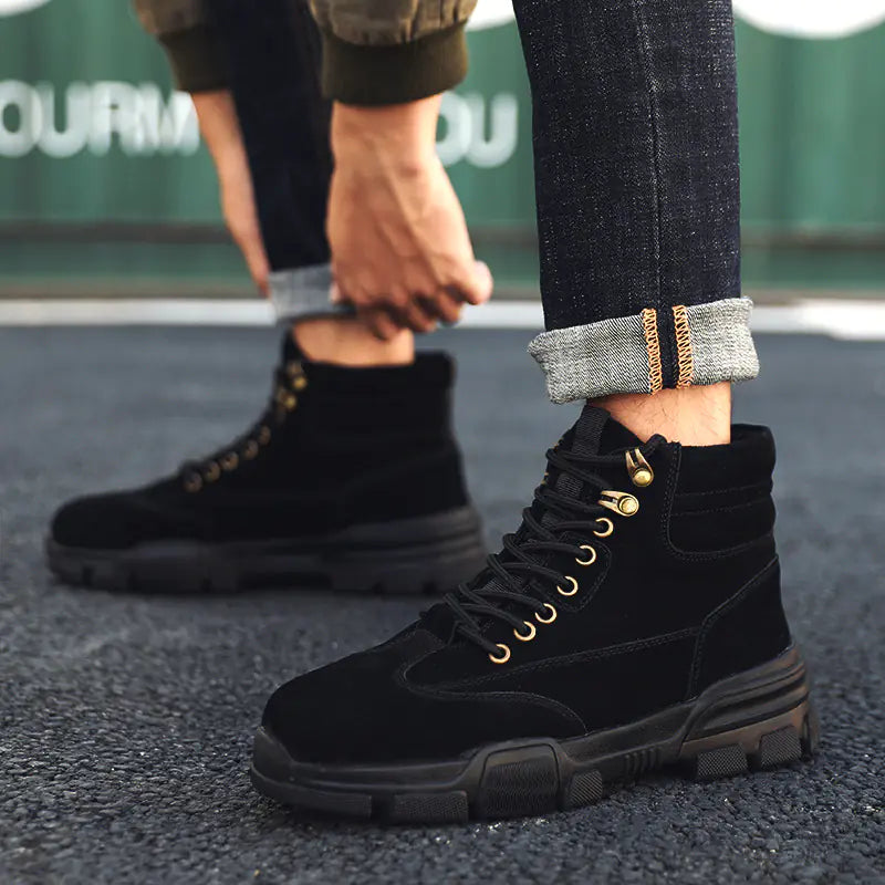 Botas de caña alta de cuero para hombre
