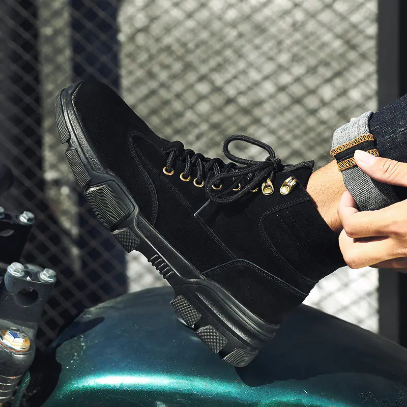 Botas de caña alta de cuero para hombre