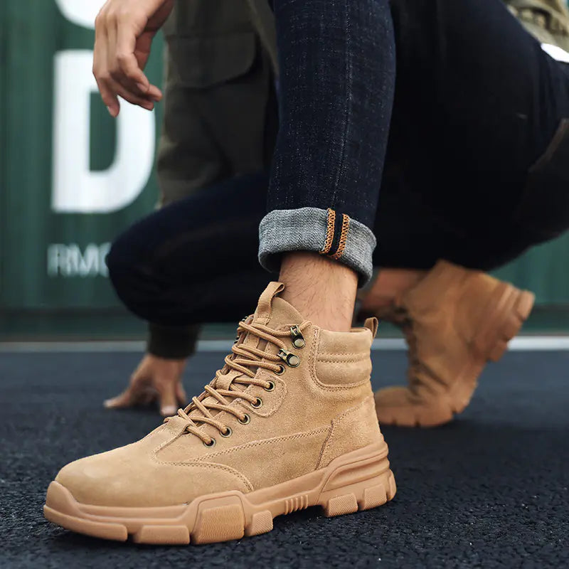 Botas de caña alta de cuero para hombre